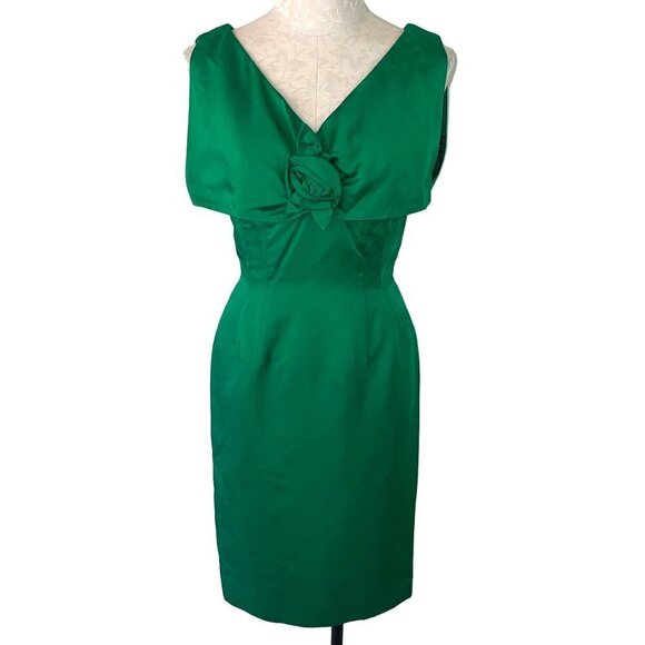 Jean Of California Womens Dress Green Size 10 Vintage Pure Acetate Made In USA - Picture 1 of 15